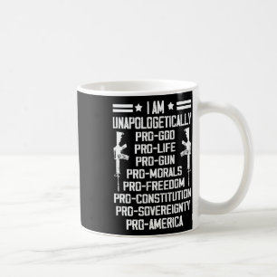 Caneca De Café Sou irrevogavelmente pró Deus, pró vida, pró arma