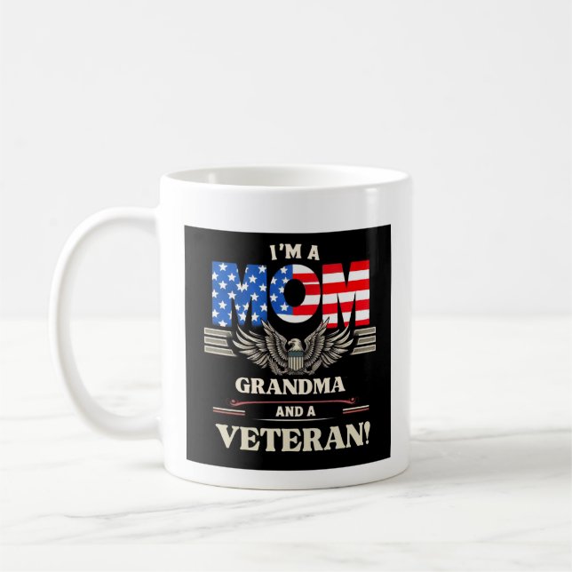 Caneca De Café Sou mãe, vovó e veterana (Esquerda)