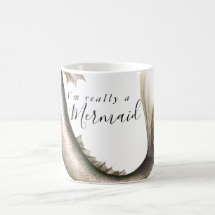 Caneca De Café Sou mesmo uma Sereia   Dourada Cotação das Caudas 