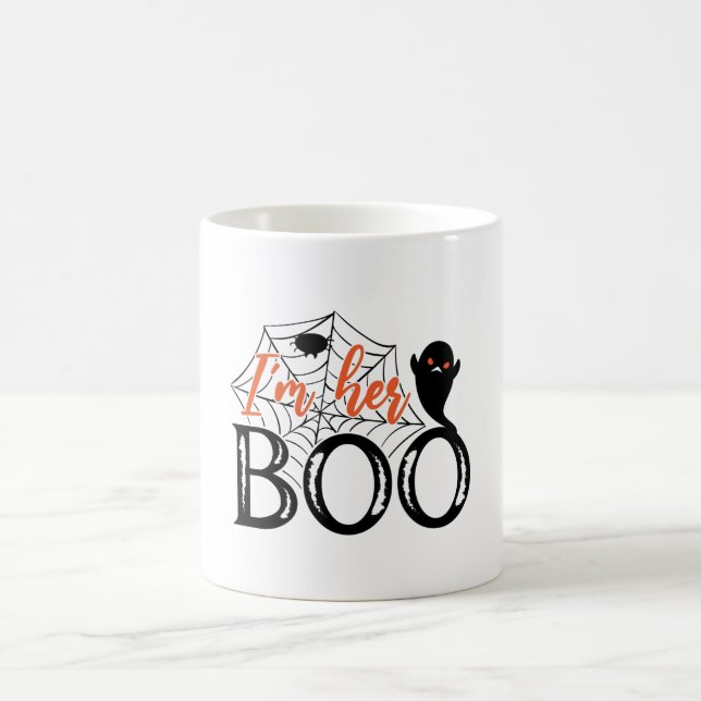 Caneca De Café Sou o "Boo" dela, Legal Fantasma do Halloween (Centro)