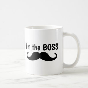 CANECA DE CAFÉ SOU O CHEFE, MUSTACHE CAFÉ MUG