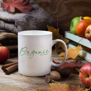 Caneca De Café Sou orgânico Mínimo de Terras Manuscritas de Tin