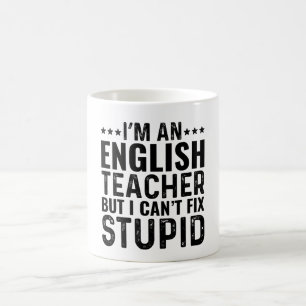 Caneca De Café Sou professor de inglês, mas não posso consertar i