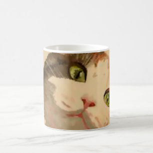 Caneca De Café Sou "Todos os Ouvidos": retrato de Calico Cat