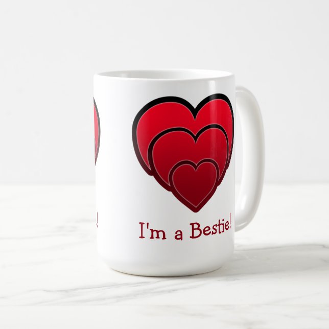 Caneca De Café Sou um Bestie! Galentina (Frente Esquerda)