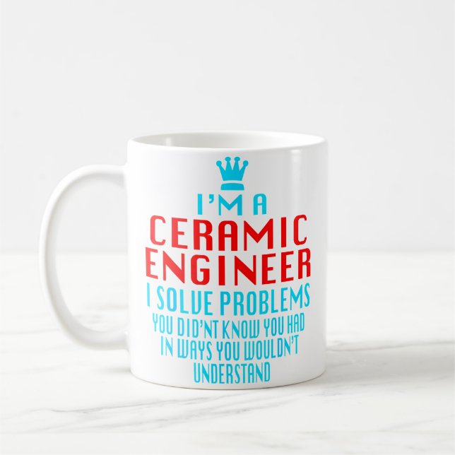 CANECA DE CAFÉ SOU UM ENGENHEIRO DE CERÂMICA DIZENDO (Esquerda)
