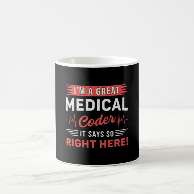 Caneca De Café Sou um programador de código médico de Excelente c (Centro)