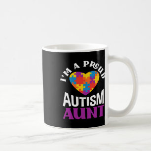 Caneca De Café Sou Uma Tia Orgulhosa do Autismo Puzzle Coração Co