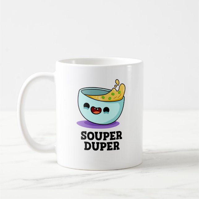 Caneca De Café Souper Duper Funny Souny Pun (Esquerda)