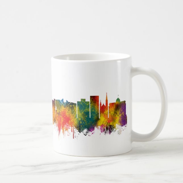 Caneca De Café South Bend Indiana Skyline (Direita)