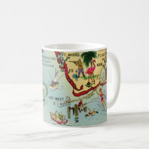 Caneca De Café South Florida Keys Map Mug