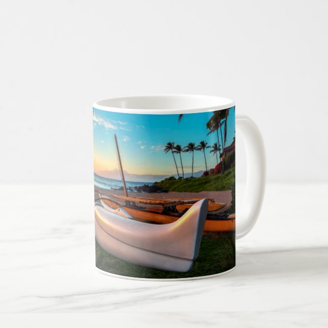 Caneca De Café South Maui Beach em Sunset | Maui, Havaí (Frente Esquerda)