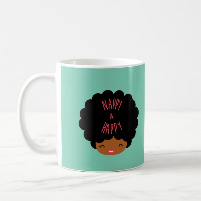Caneca De Café Soy feliz con mi pelo natural ~ NAPPY & HAPPY (Esquerda)