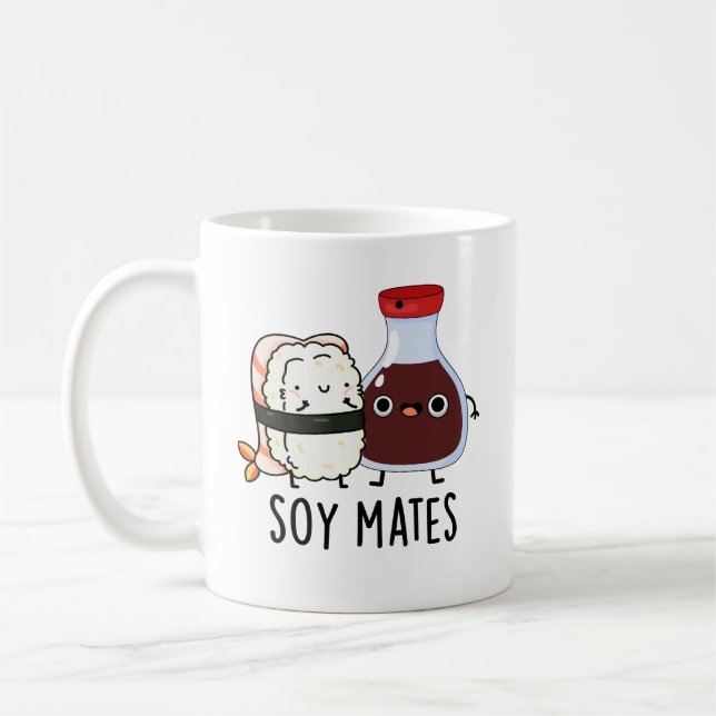 Caneca De Café Soy Mates Engraçados Molho De Soja (Esquerda)