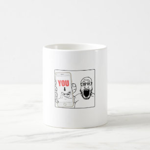 Caneca De Café Soyjak Mostra Seu Memória Telefônica