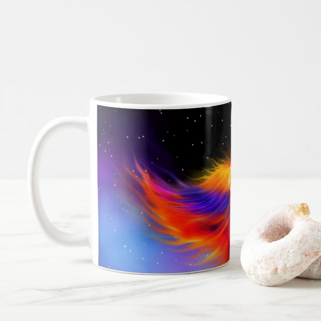 Caneca De Café Space Phoenix Nebula (Com Donut)
