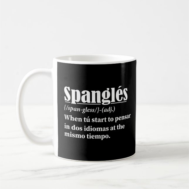 Caneca De Café Spanglés Funny Definição Bilíngue (Esquerda)