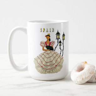 Caneca De Café Spanish Flamenco Dancer woman Spain Travel Art
