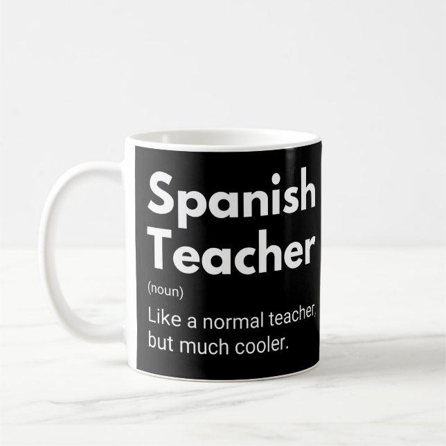 Caneca De Café Spanish Teacher Funny Educator Definition (Esquerda)