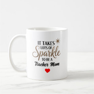 Caneca De Café ✨ Sparkle Cite Presente para a Professora Mãe