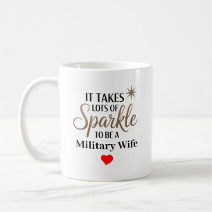 Caneca De Café Sparkle Cote Presente para Esposa Militar