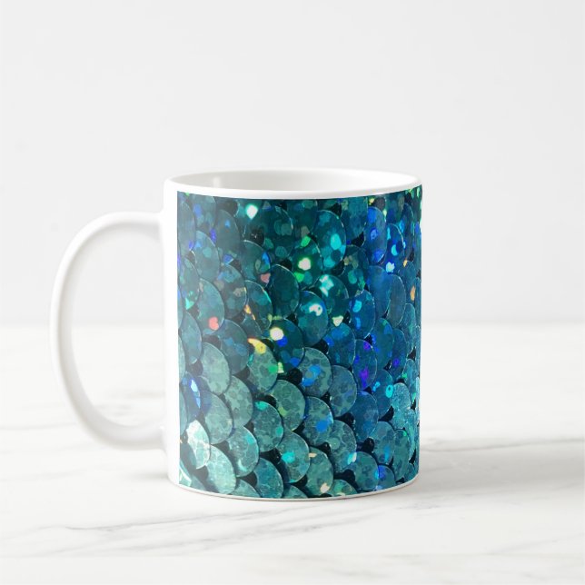 Caneca De Café Sparkle de Sequências: Fundo do Abstrato de Macro (Esquerda)