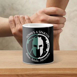 Caneca De Café Spartan Strong Go Green Personalize Name