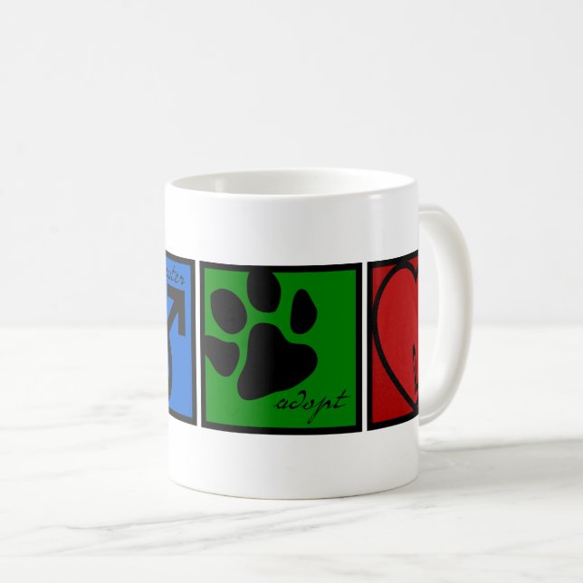 Caneca De Café Spay-Neuter-Adopt-Love (Frente Esquerda)