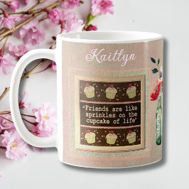 Caneca De Café Special Friend Personalized Message Floral Bouquet