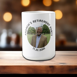 Caneca De Café Special Photo Elegant Retirement Party