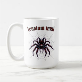 Caneca De Café Spider Spooky - Texto Personalizado