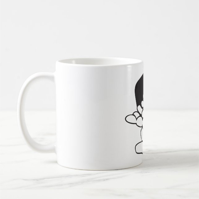 Caneca De Café Spilled Beans Black and White Outline (Esquerda)