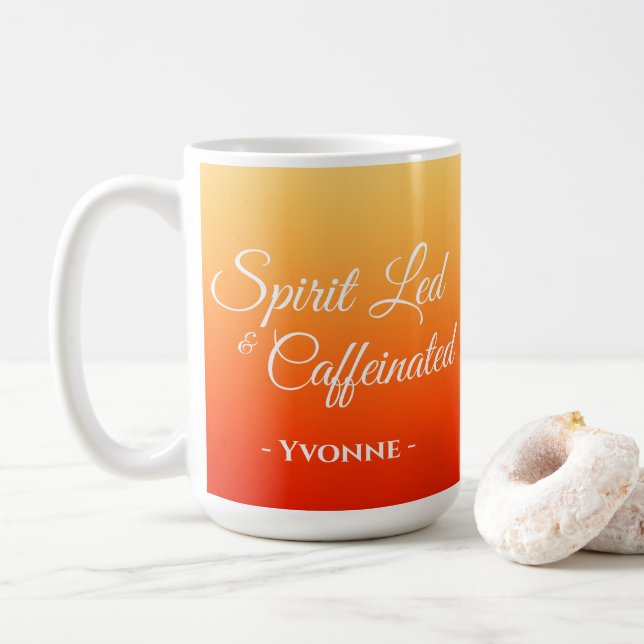 Caneca De Café Spirit Led & Caffeined Personated Christian (Com Donut)