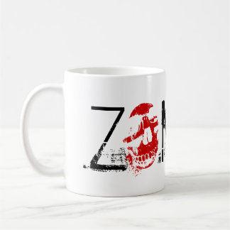 Caneca De Café Splatter do sangue do zombi e crânio vermelho -