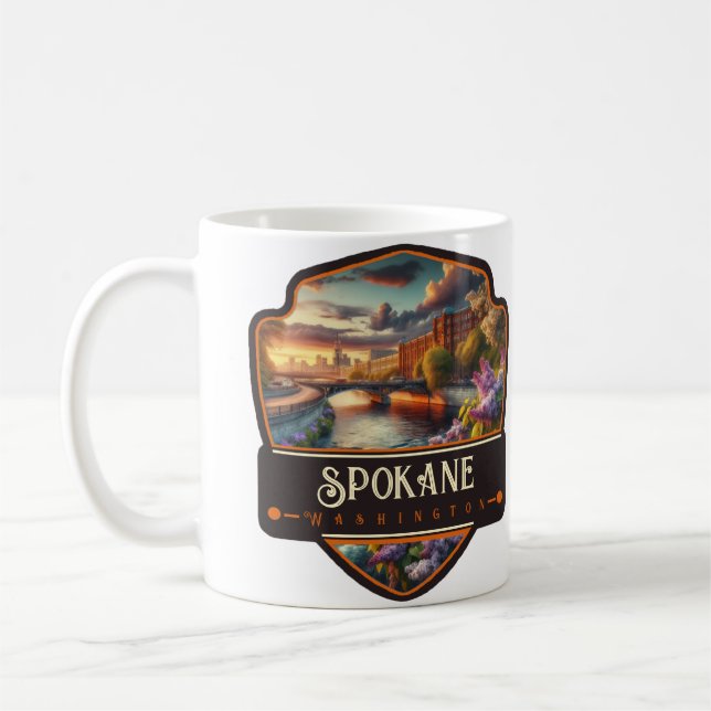 Caneca De Café Spokane, Washington| Vintage (Esquerda)