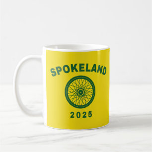 Caneca De Café Spokeland Oakland ciclando o ciclista californiano