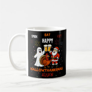 Caneca De Café Spook Eat Happy Gift Hallowthanksmas Season
