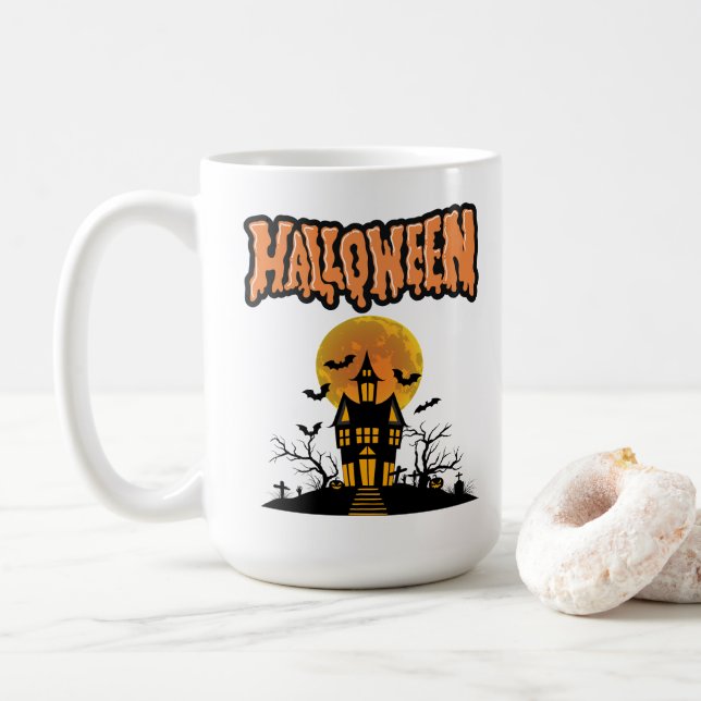 Caneca De Café Spook-tacular Savings on Halloween Gear! (Com Donut)