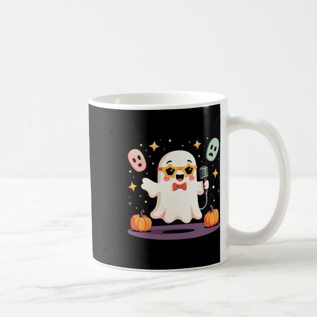 Caneca De Café Spookeen Ghost Singer Star Com Microfone (Direita)