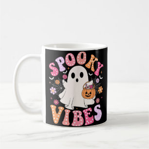 Caneca De Café Spookes Vibes Ghost Retro Groovy Halloween