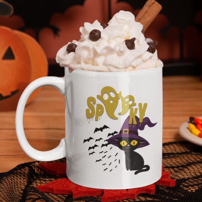 Caneca De Café Spooky Cat (Criador carregado)