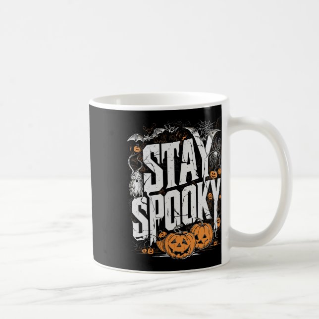 Caneca De Café Spooky Cotação Halloween Beber Café Engraçado Roup (Direita)