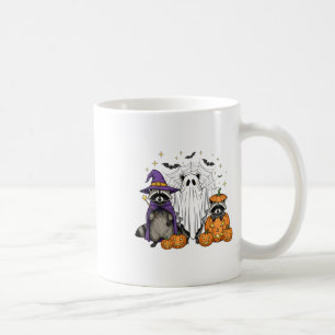 Caneca De Café Spooky E Feral Halloween Raccoon, Bruxa Fantasma T