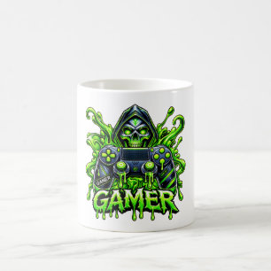 Caneca De Café Spooky Gaming – Controle Fantasma de Gamer de Hall
