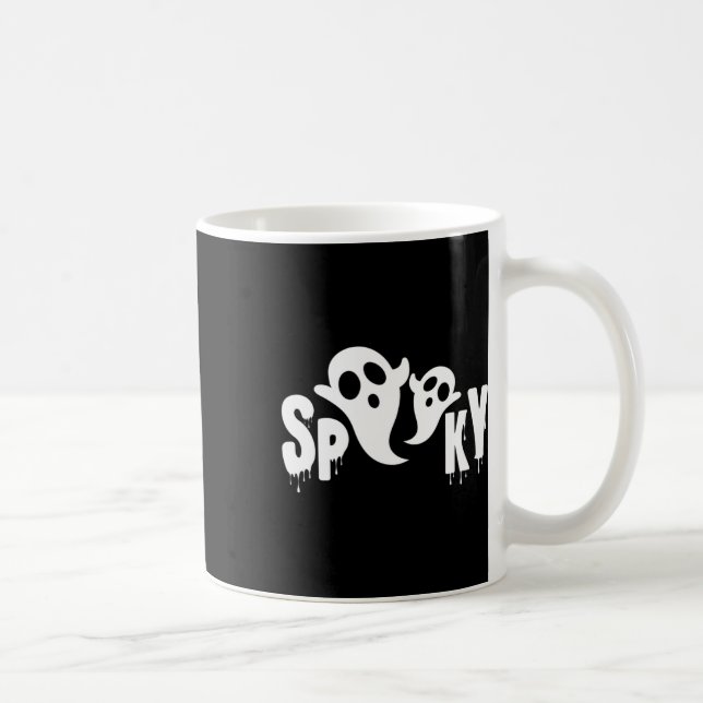 Caneca De Café Spooky Ghost - Design de Halloween (Direita)