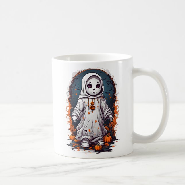 Caneca De Café Spooky Halloween Doll (Direita)