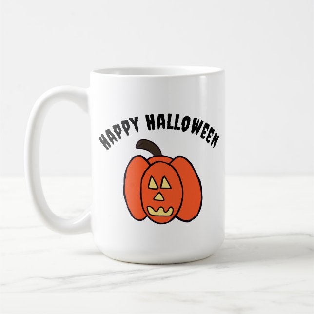 Caneca De Café Spooky Halloween Jack o Lantern (Esquerda)