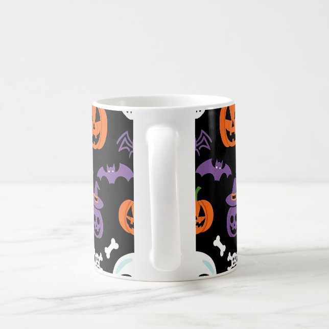 Caneca De Café Spooky Halloween Pattern (Alça)