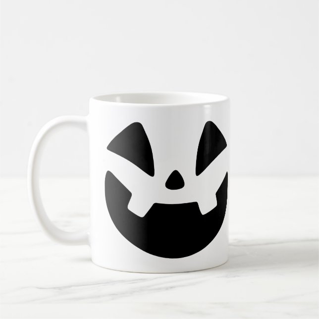 Caneca De Café Spooky Jack-o'-Lanterna Silhouette Halloween Mug (Esquerda)