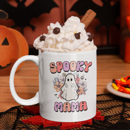 Caneca De Café Spooky Mama Funny Halloween Ghost